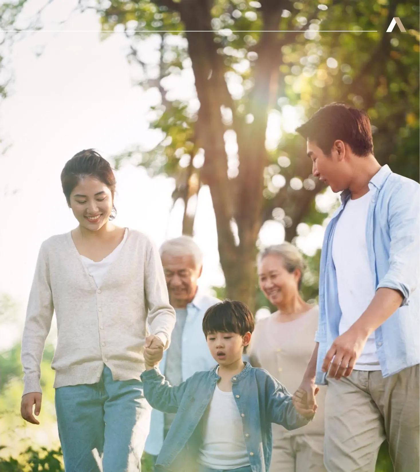 Multi-generational family enjoying the neighbourhood, lifestyle photo
